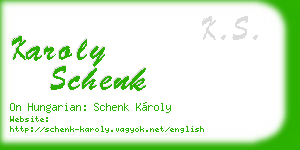 karoly schenk business card